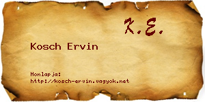 Kosch Ervin névjegykártya